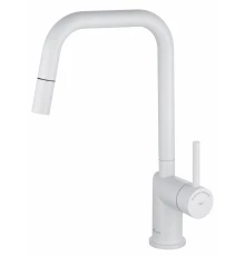 Смеситель для кухни с выдвижным изливом WONZON & WOGHAND, Белый матовый (WW-6018-MW)