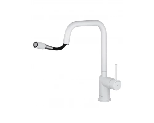 Смеситель для кухни с выдвижным изливом WONZON & WOGHAND, Белый матовый (WW-6018-MW)