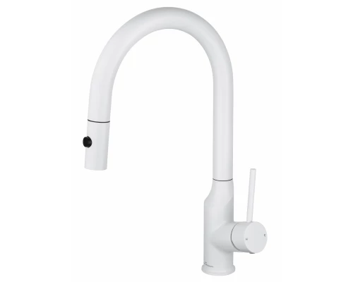 Смеситель для кухни с выдвижным изливом WONZON & WOGHAND, Белый матовый (WW-A21252-MW)
