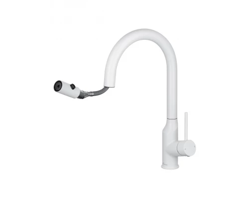 Смеситель для кухни с выдвижным изливом WONZON & WOGHAND, Белый матовый (WW-A21252-MW)