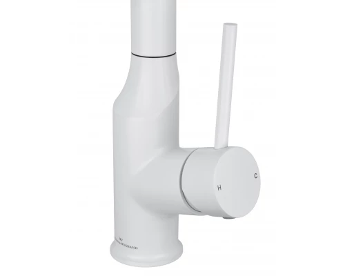 Смеситель для кухни с выдвижным изливом WONZON & WOGHAND, Белый матовый (WW-A21252-MW)