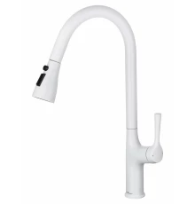 Смеситель для кухни с выдвижным изливом WONZON & WOGHAND, Белый матовый (WW-AE54123-MW)