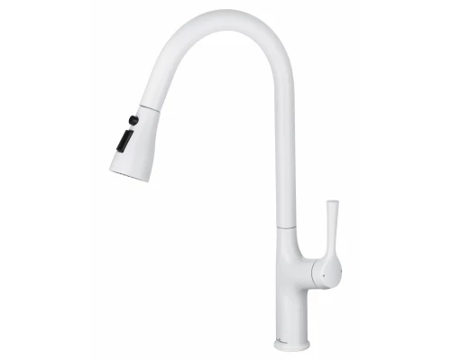 Смеситель для кухни с выдвижным изливом WONZON & WOGHAND, Белый матовый (WW-AE54123-MW)