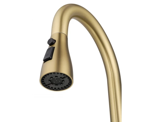 Смеситель для кухни с выдвижным изливом WONZON & WOGHAND, Брашированное золото (WW-121E201B-BG)