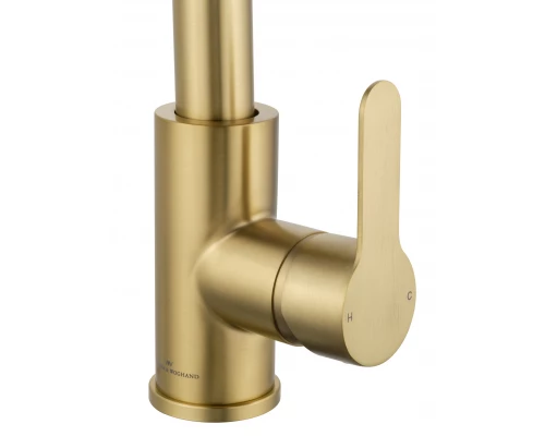 Смеситель для кухни с выдвижным изливом WONZON & WOGHAND, Брашированное золото (WW-121E201L-BG)