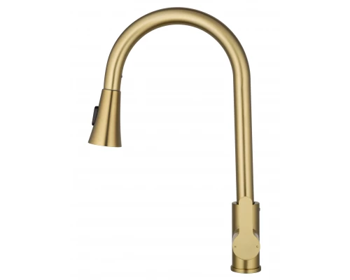 Смеситель для кухни с выдвижным изливом WONZON & WOGHAND, Брашированное золото (WW-121E201L-BG)