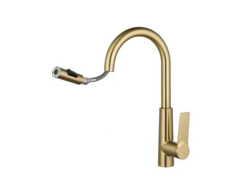 Смеситель для кухни с выдвижным изливом WONZON & WOGHAND, Брашированное золото (WW-A20782-BG)