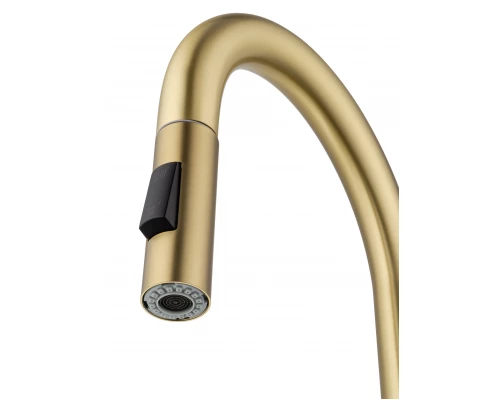 Смеситель для кухни с выдвижным изливом WONZON & WOGHAND, Брашированное золото (WW-A20782-BG)