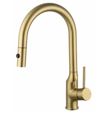 Смеситель для кухни с выдвижным изливом WONZON & WOGHAND, Брашированное золото (WW-A21252-BG)