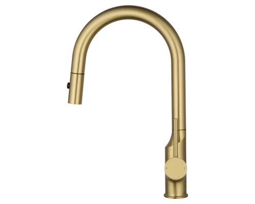 Смеситель для кухни с выдвижным изливом WONZON & WOGHAND, Брашированное золото (WW-A21252-BG)