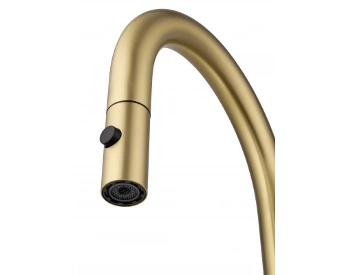 Смеситель для кухни с выдвижным изливом WONZON & WOGHAND, Брашированное золото (WW-A21252-BG)