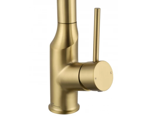 Смеситель для кухни с выдвижным изливом WONZON & WOGHAND, Брашированное золото (WW-A21252-BG)