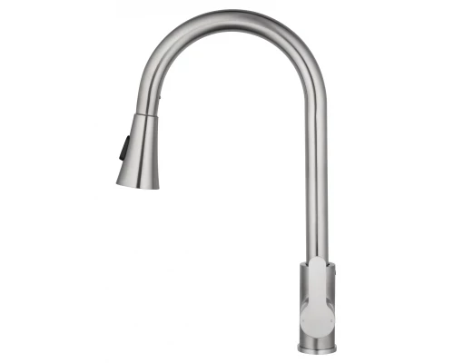 Смеситель для кухни с выдвижным изливом WONZON & WOGHAND, Брашированный никель (WW-121E201L-BS)