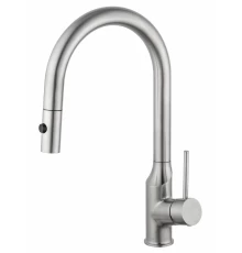 Смеситель для кухни с выдвижным изливом WONZON & WOGHAND, Брашированный никель (WW-A21252-BS)