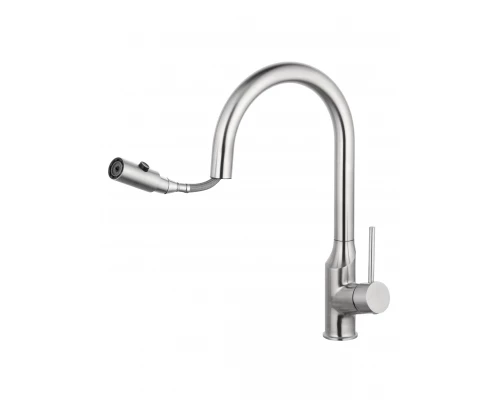 Смеситель для кухни с выдвижным изливом WONZON & WOGHAND, Брашированный никель (WW-A21252-BS)