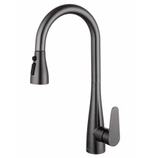 Смеситель для кухни с выдвижным изливом WONZON & WOGHAND, Темный графит (WW-121E201B-BGG)