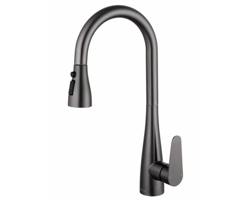Смеситель для кухни с выдвижным изливом WONZON & WOGHAND, Темный графит (WW-121E201B-BGG)