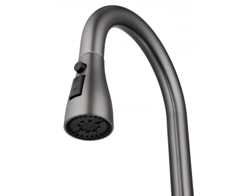 Смеситель для кухни с выдвижным изливом WONZON & WOGHAND, Темный графит (WW-121E201B-BGG)