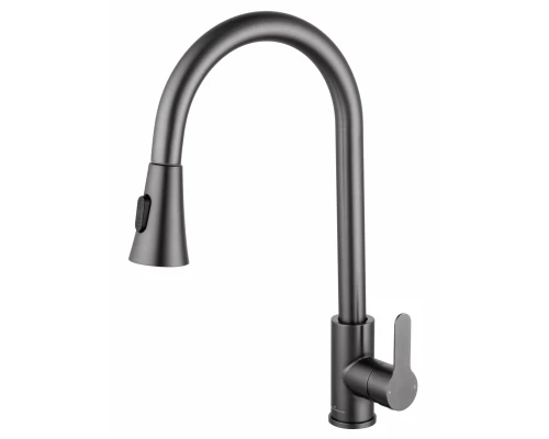 Смеситель для кухни с выдвижным изливом WONZON & WOGHAND, Темный графит (WW-121E201L-BGG)