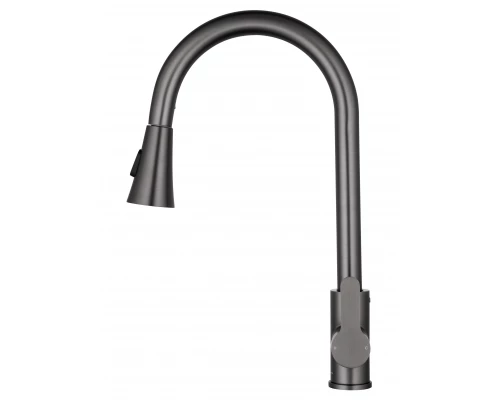Смеситель для кухни с выдвижным изливом WONZON & WOGHAND, Темный графит (WW-121E201L-BGG)