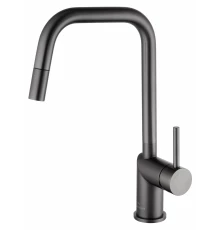 Смеситель для кухни с выдвижным изливом WONZON & WOGHAND, Темный графит (WW-6018-BGG)