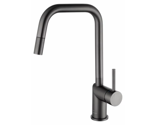 Смеситель для кухни с выдвижным изливом WONZON & WOGHAND, Темный графит (WW-6018-BGG)
