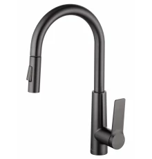 Смеситель для кухни с выдвижным изливом WONZON & WOGHAND, Темный графит (WW-A20782-BGG)