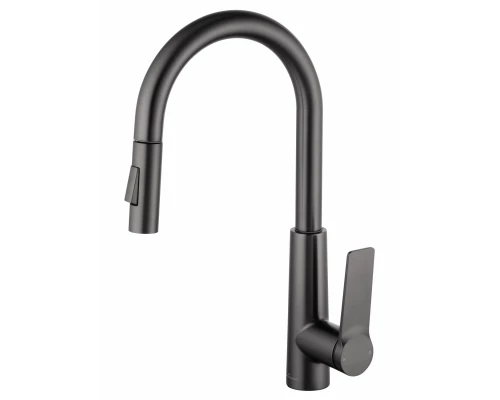Смеситель для кухни с выдвижным изливом WONZON & WOGHAND, Темный графит (WW-A20782-BGG)