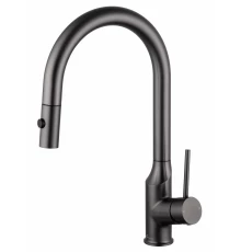 Смеситель для кухни с выдвижным изливом WONZON & WOGHAND, Темный графит (WW-A21252-BGG)