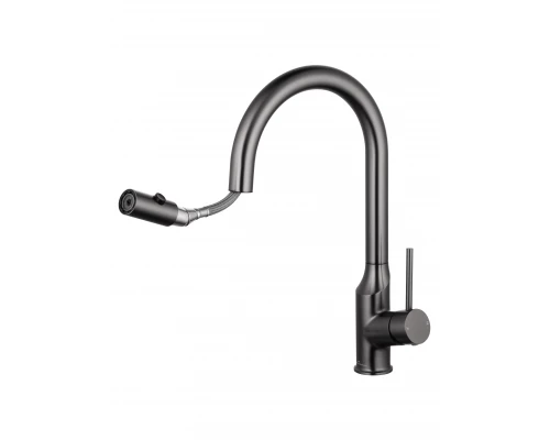 Смеситель для кухни с выдвижным изливом WONZON & WOGHAND, Темный графит (WW-A21252-BGG)