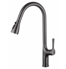 Смеситель для кухни с выдвижным изливом WONZON & WOGHAND, Темный графит (WW-AE54123-BGG)