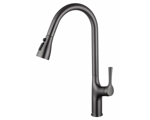Смеситель для кухни с выдвижным изливом WONZON & WOGHAND, Темный графит (WW-AE54123-BGG)