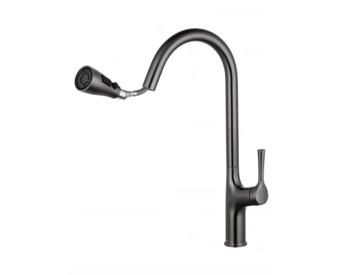 Смеситель для кухни с выдвижным изливом WONZON & WOGHAND, Темный графит (WW-AE54123-BGG)
