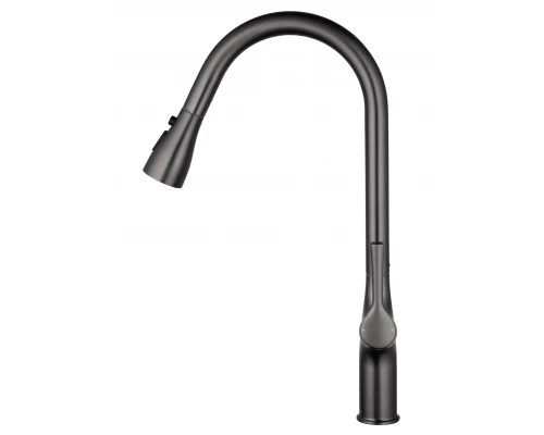 Смеситель для кухни с выдвижным изливом WONZON & WOGHAND, Темный графит (WW-AE54123-BGG)