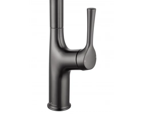 Смеситель для кухни с выдвижным изливом WONZON & WOGHAND, Темный графит (WW-AE54123-BGG)