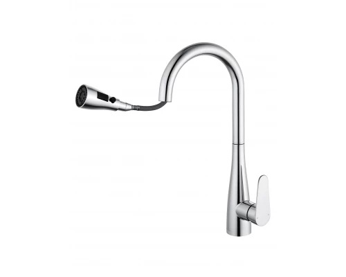 Смеситель для кухни с выдвижным изливом WONZON & WOGHAND, Хром (WW-121E201B-CR)