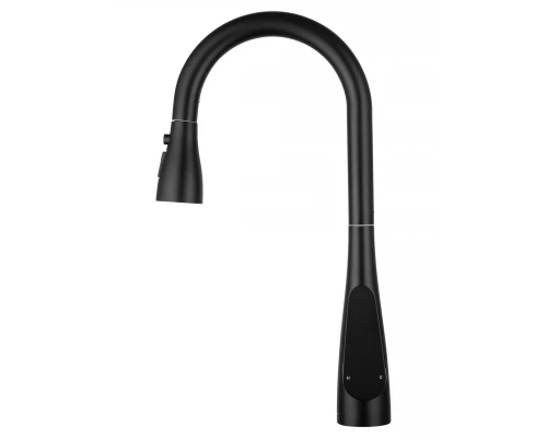 Смеситель для кухни с выдвижным изливом WONZON & WOGHAND, Черный матовый (WW-121E201B-MB)