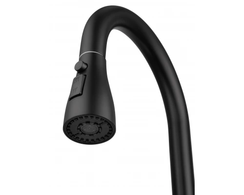 Смеситель для кухни с выдвижным изливом WONZON & WOGHAND, Черный матовый (WW-121E201B-MB)