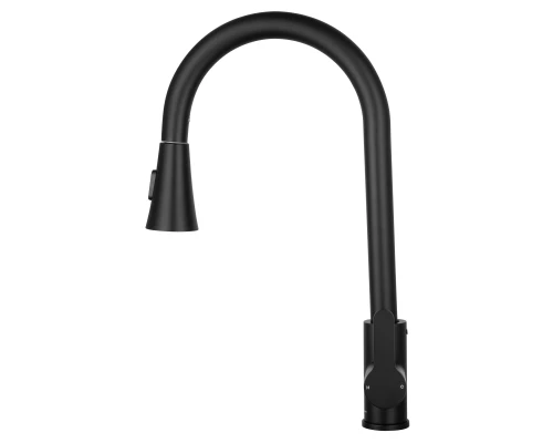 Смеситель для кухни с выдвижным изливом WONZON & WOGHAND, Черный матовый (WW-121E201L-MB)