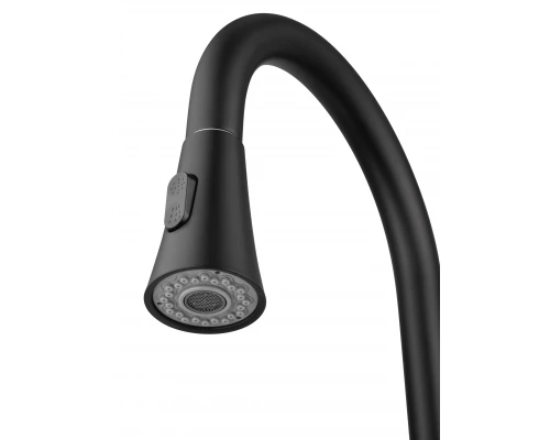 Смеситель для кухни с выдвижным изливом WONZON & WOGHAND, Черный матовый (WW-121E201L-MB)