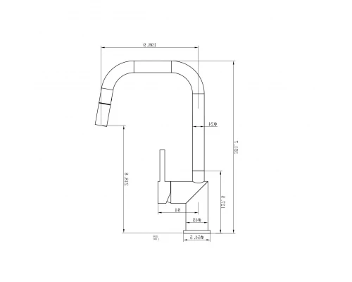 Смеситель для кухни с выдвижным изливом WONZON & WOGHAND, Черный матовый (WW-6018-MB)