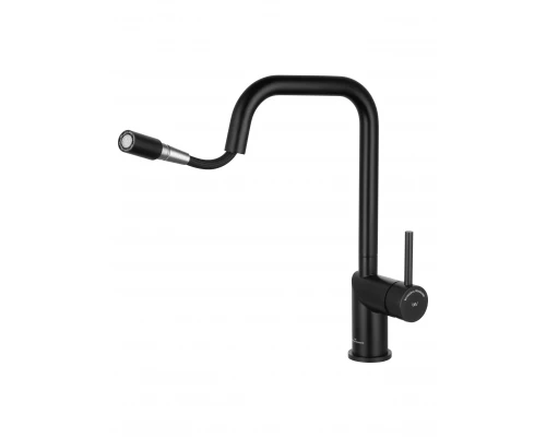 Смеситель для кухни с выдвижным изливом WONZON & WOGHAND, Черный матовый (WW-6018-MB)