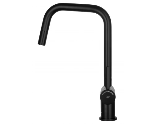 Смеситель для кухни с выдвижным изливом WONZON & WOGHAND, Черный матовый (WW-6018-MB)