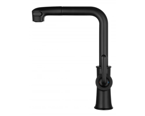 Смеситель для кухни с выдвижным изливом WONZON & WOGHAND, Черный матовый (WW-88439008A-MB)