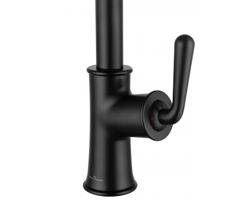 Смеситель для кухни с выдвижным изливом WONZON & WOGHAND, Черный матовый (WW-88439008A-MB)