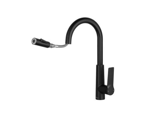 Смеситель для кухни с выдвижным изливом WONZON & WOGHAND, Черный матовый (WW-A20782-MB)