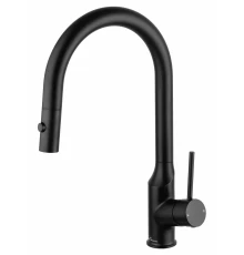 Смеситель для кухни с выдвижным изливом WONZON & WOGHAND, Черный матовый (WW-A21252-MB)