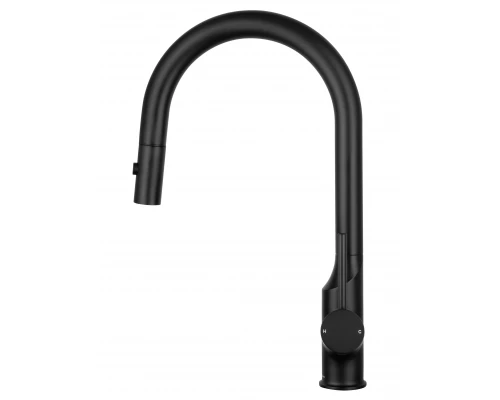 Смеситель для кухни с выдвижным изливом WONZON & WOGHAND, Черный матовый (WW-A21252-MB)