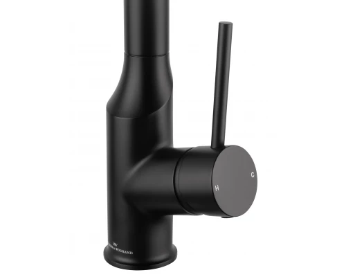 Смеситель для кухни с выдвижным изливом WONZON & WOGHAND, Черный матовый (WW-A21252-MB)