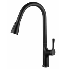 Смеситель для кухни с выдвижным изливом WONZON & WOGHAND, Черный матовый (WW-AE54123-MB)